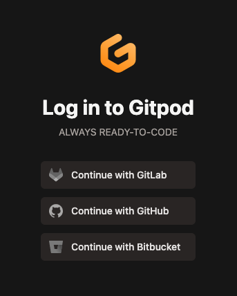 Logging in to GitPod