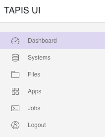 Tapis UI sidebar